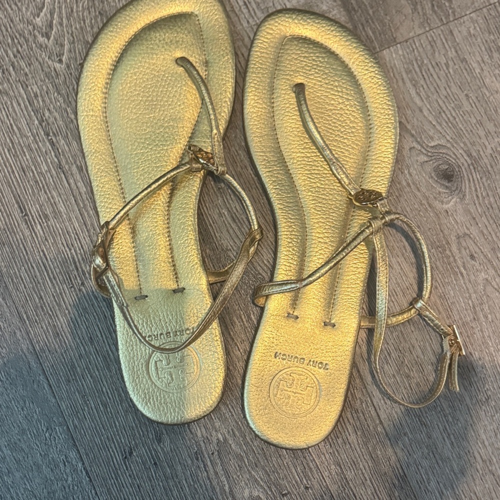Tory Burch Metallic Gold Sandals